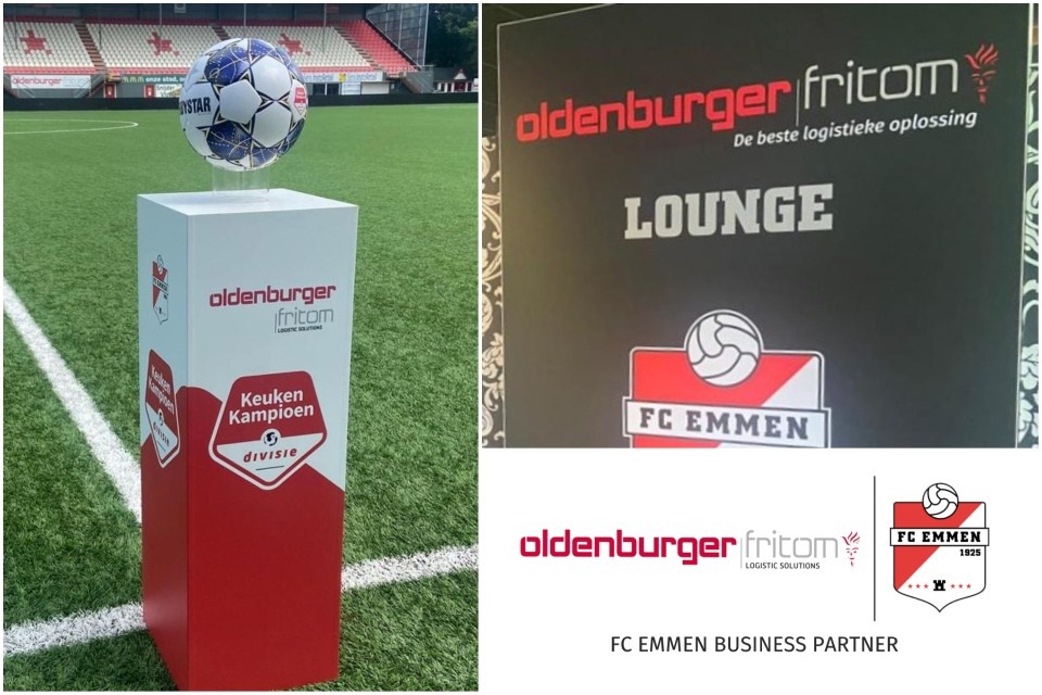 Der VIP-Raum des Fußballvereins FC Emmen trägt den Namen Oldenburger|Fritom Lounge in der Saison 2021/22.