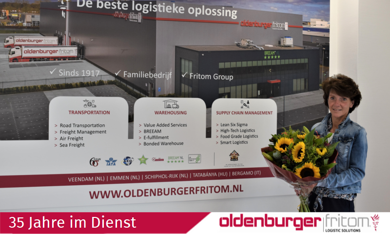 Rita Oldenburger arbeitet seit 35 Jahren bei Logistikdienstleister Oldenburger|Fritom.