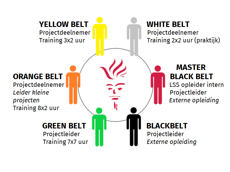 Six Sigma rollen in de organisatie van Oldenburger|Fritom Logistic Solutions.