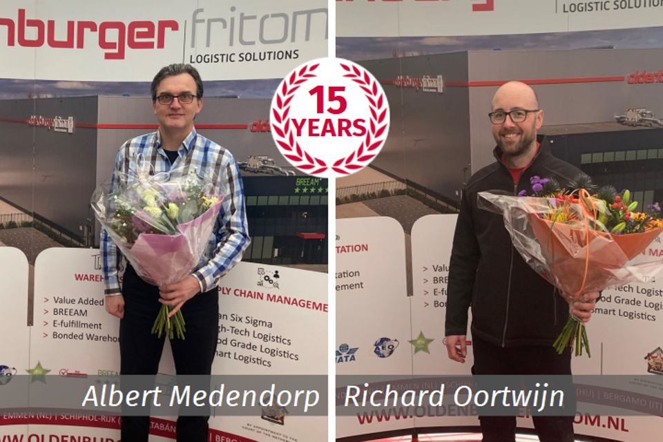 Albert Medendorp und Richard Oortwijn arbeiten beide seit 15 Jahren bei Oldenburger|Fritom Logistic Solutions.