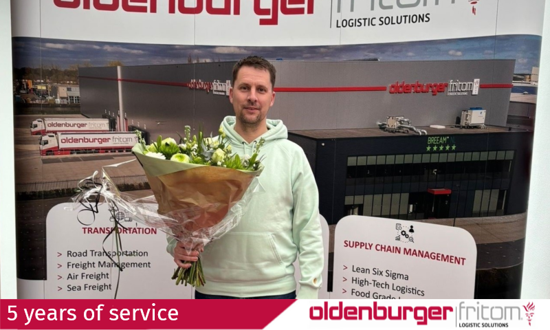 Arnoud Hofstra 5 years of service at Oldenburger|Fritom.