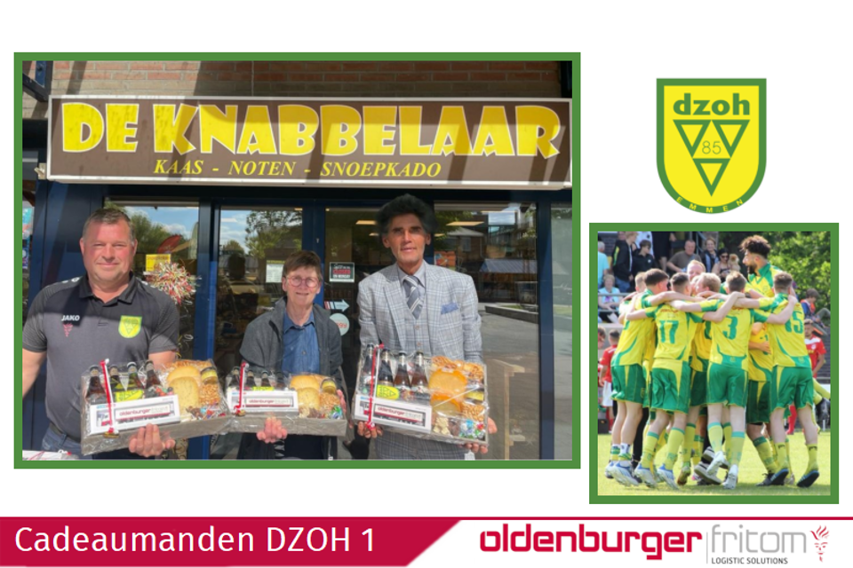 Cadeaumanden voor DZOH 1 voor handhaving in de 1 klasse zaterdagvoetbal.