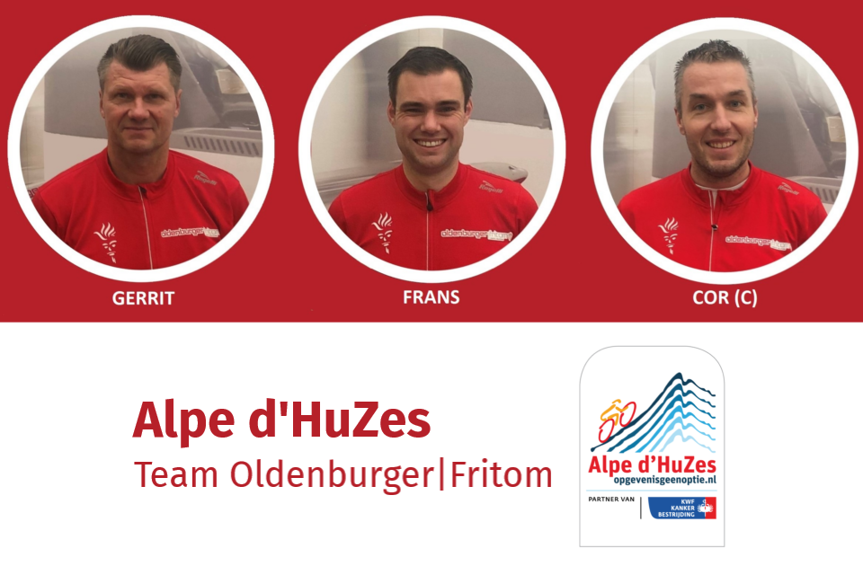 In 2020 heeft een team van Oldenburger|Fritom zich aangemeld voor de Alpe d’HuZes inzamelingsactie tegen kanker.