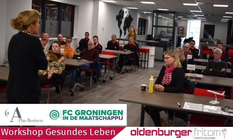 Workshop Gesundes Leben bei Oldenburger|Fritom, Partner von 'FC Groningen in de Maatschappij'.