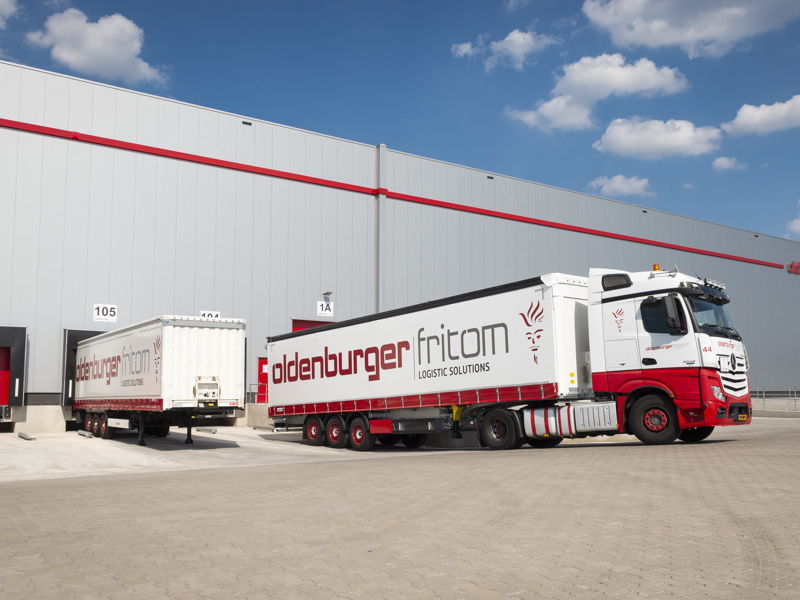 These are the loading docks of the BREEAM Outstanding distribution center of Oldenburger|Fritom in Veendam, the Netherlands.